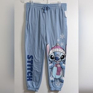 Disney Stitch Light Blue Winter Fleece JoggersSweatpants With Pockets,XXL(19)